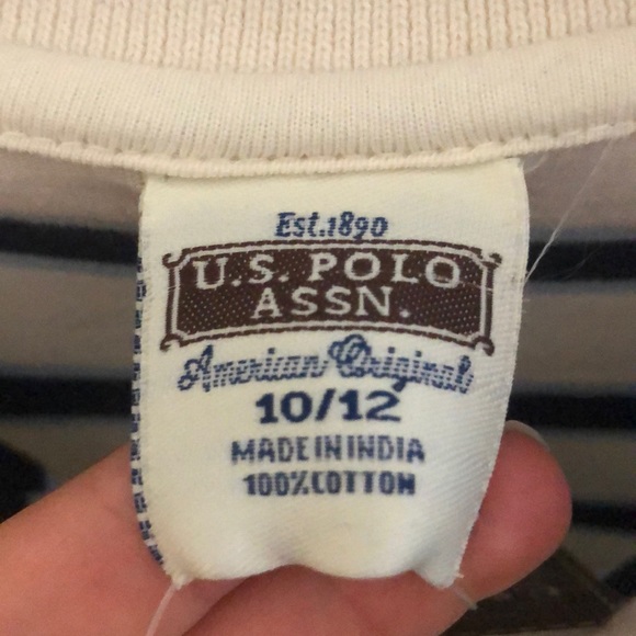 U.S Polo Assn. Boys White and Blue Striped… - Picture 3 of 11